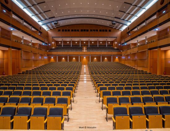 Blick von der Bühne in den Konzertsaal der Musik- und Kongresshalle Lübeck